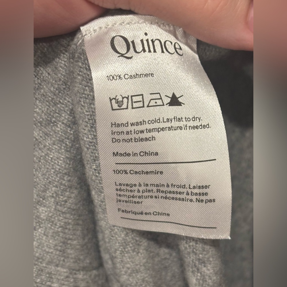 NWT Quince Mongolian Cashmere Full-Zip Hoodie Heather Gray Small & Medium Casual - Picture 13 of 14